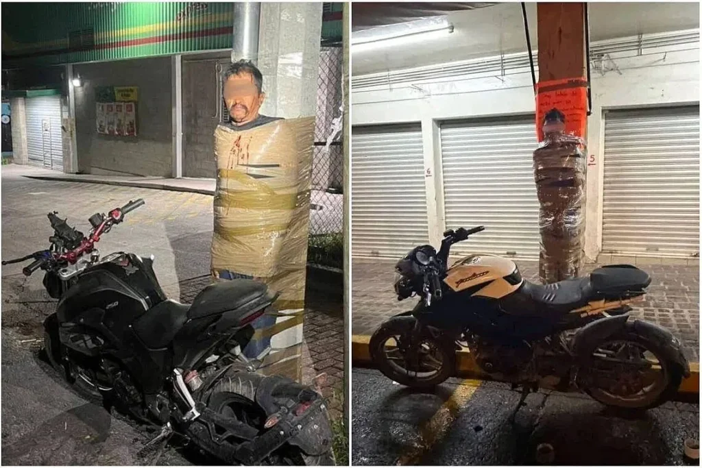 চোর ধরে ল্যাম্পপোস্টে বাঁধছেন মেক্সিকান ব্যাটম্যান