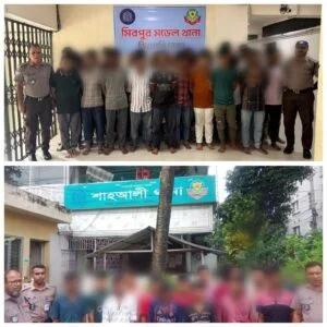 মিরপুর বিভাগের অভিযানে বিভিন্ন অপরাধে জড়িত ১২২ জন গ্রেফতার